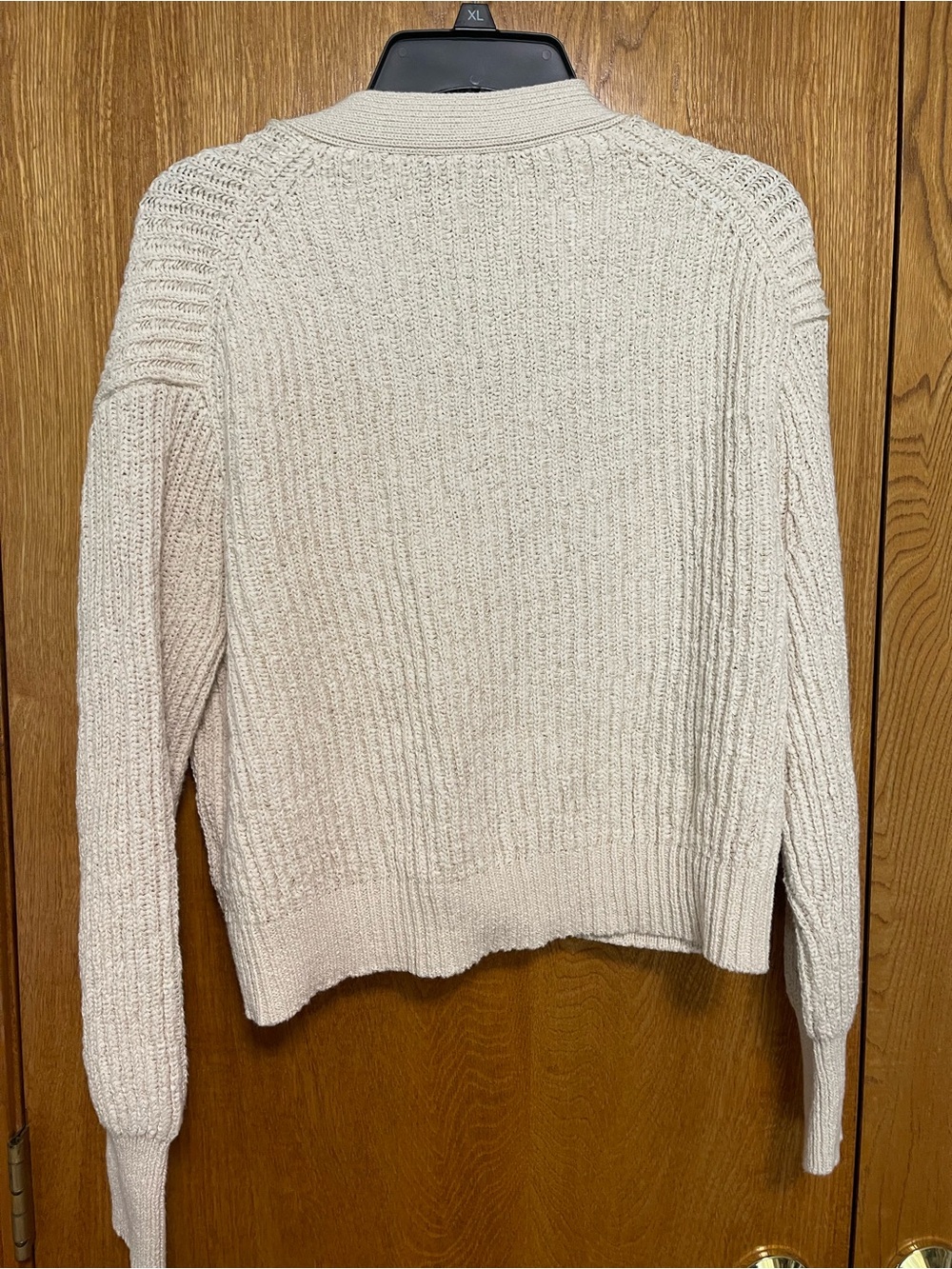 J. Crew Cream Ribbed Button-Front Cardigan - Picture 3 of 3
